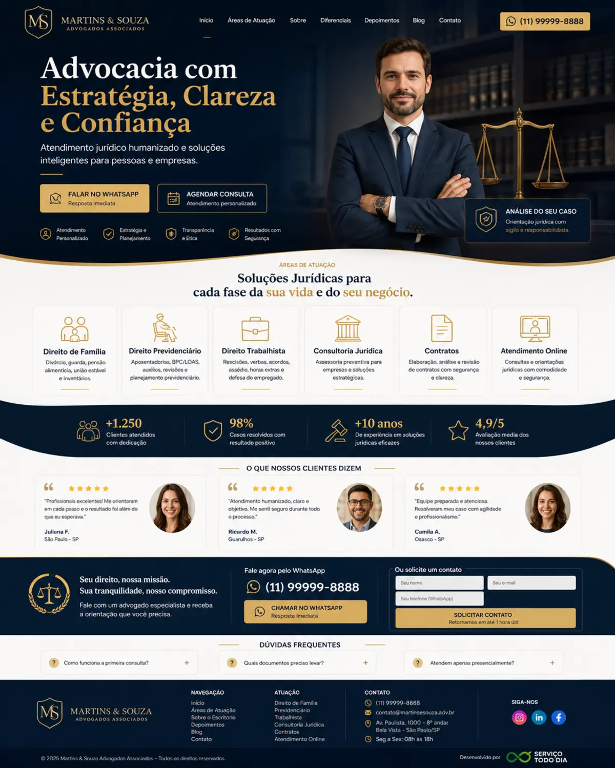 Projeto para advocacia e serviços jurídicos